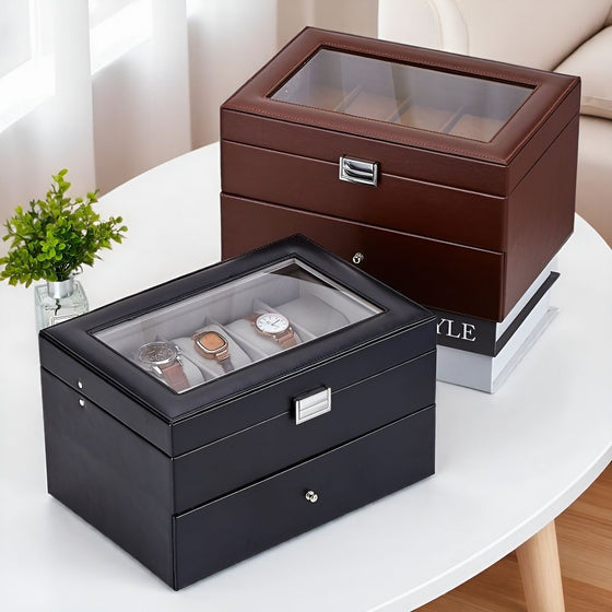 Leather Watch Storage Box with Transparent Lid product image 2