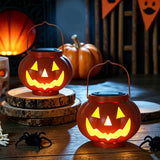 Solar Iron Lantern Pendant Halloween Pumpkin Lantern Outdoor Garden Decoration