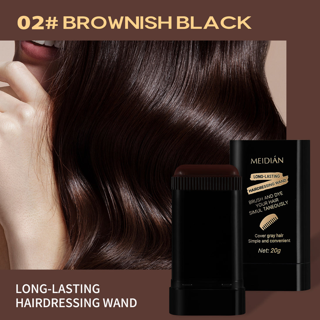 Natural Gray Hair Coverage Quick Color Touch-Up Stick Water-Resistant Hair Dye Pen