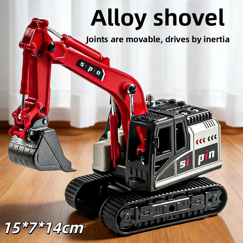Alloy Hand-Cranked Construction Vehicle Toy Set