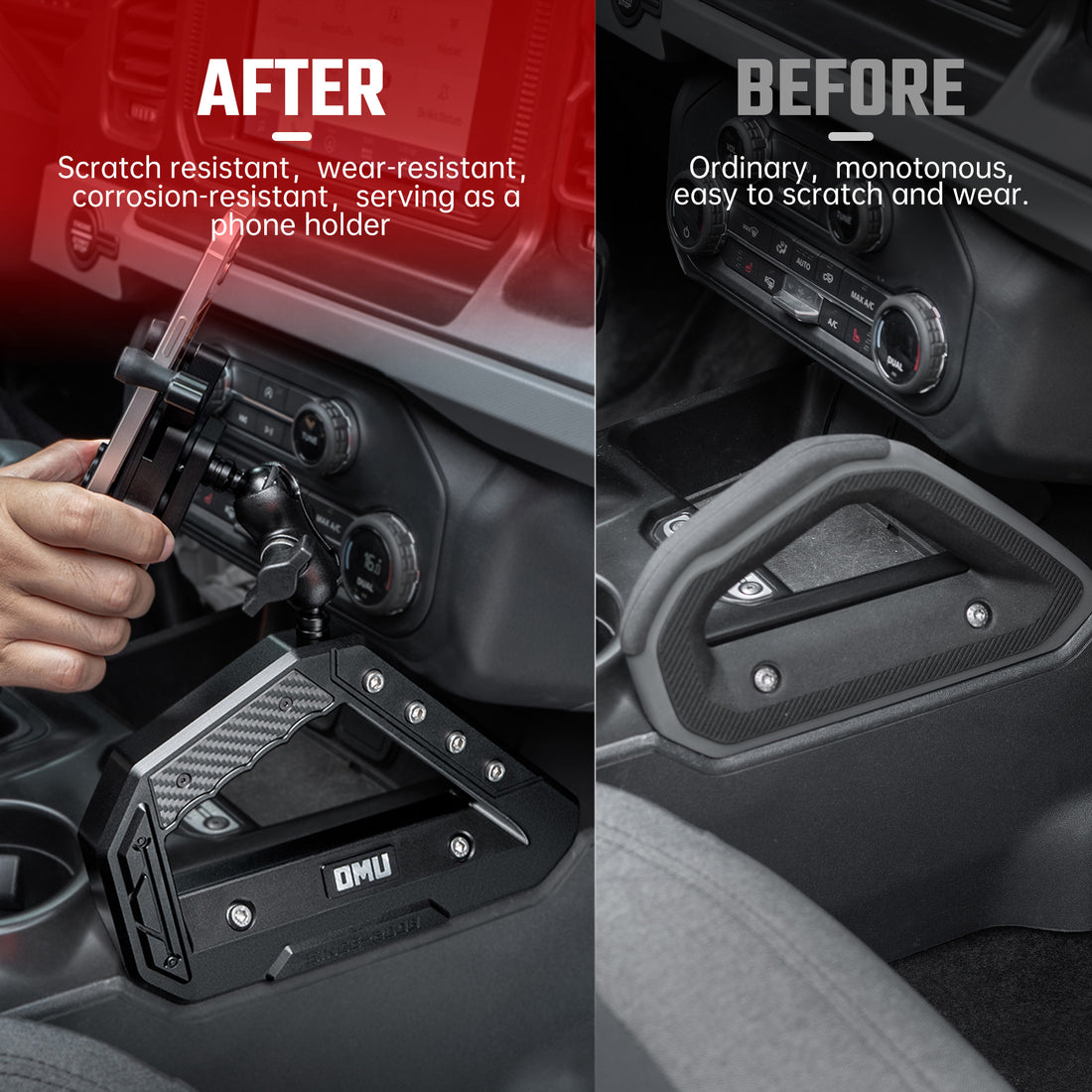 Bronco phone holder install diagram view