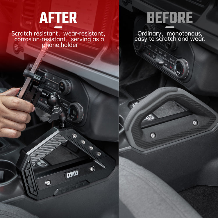 Bronco phone holder install diagram view