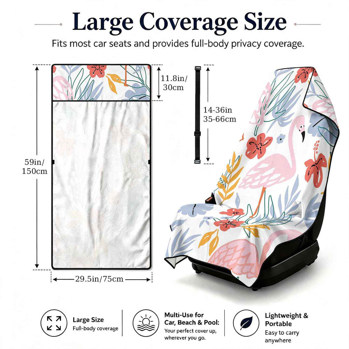 Microfiber Car Seat Cover and Beach Mat