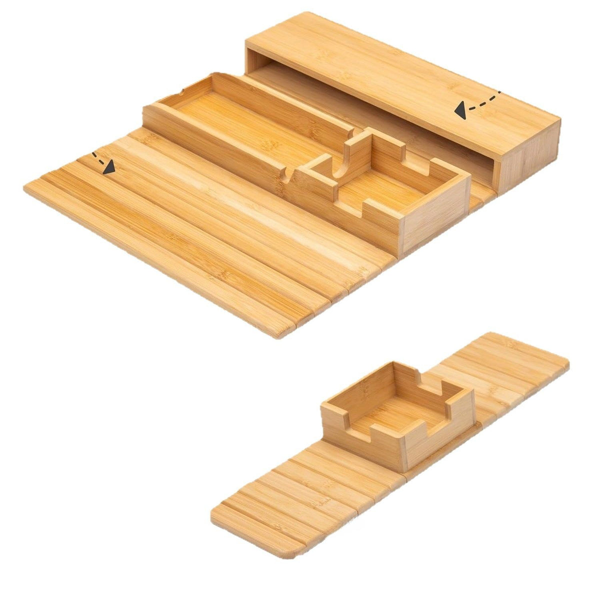 Bamboo sofa cup holder tray