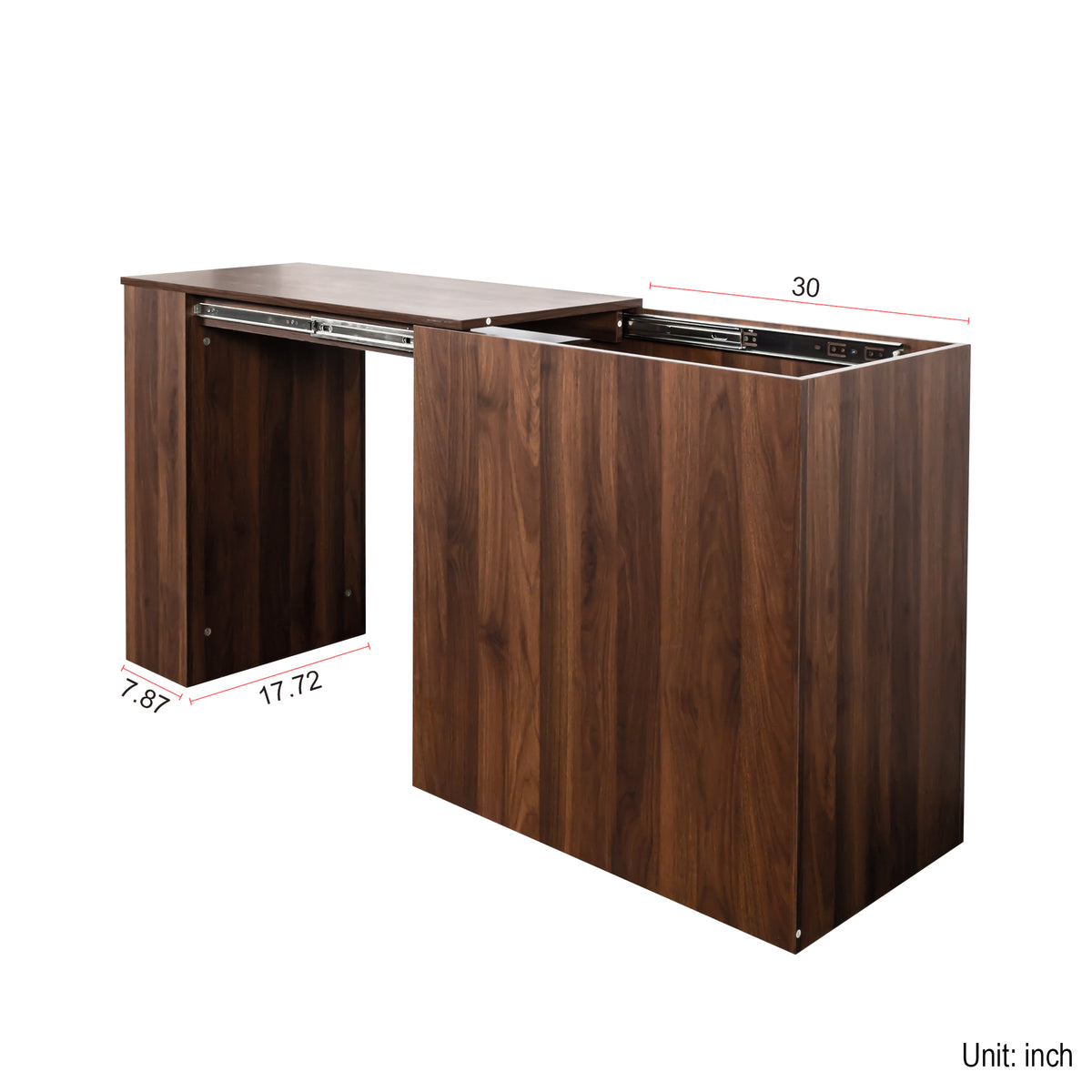 Modern Computer Desk with Drawers and Extendable Workstation