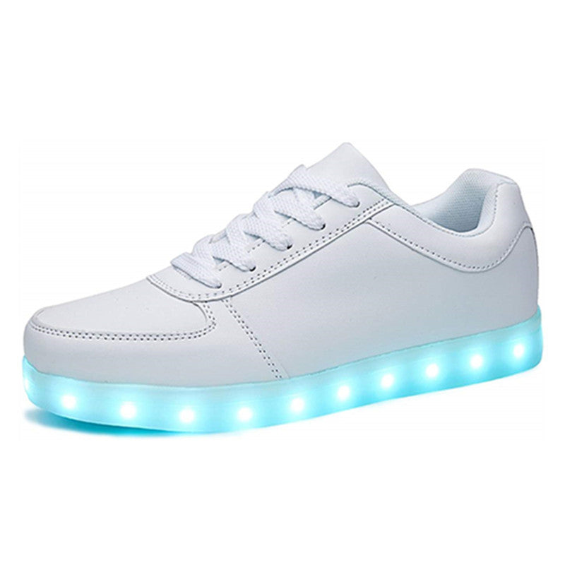 USB Rechargeable LED Light Sneakers Breathable Flat Heel Shoes
