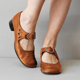 Low Heel Buckle Strap Casual Shoes