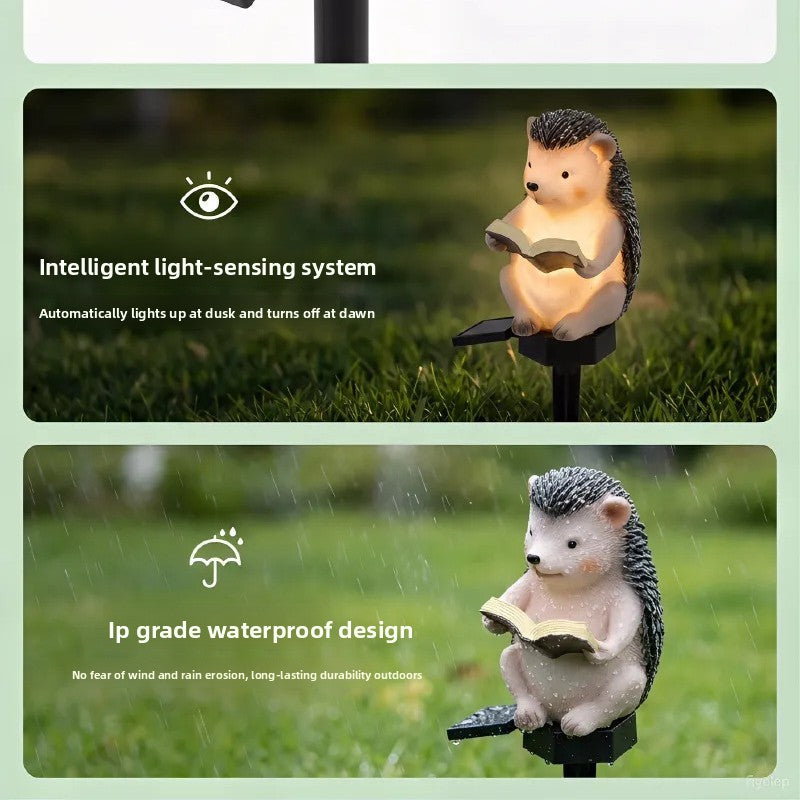 Solar Powered Resin Garden Lamp