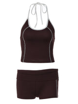 Women's Printed Yoga Sports Bra and Shorts Set