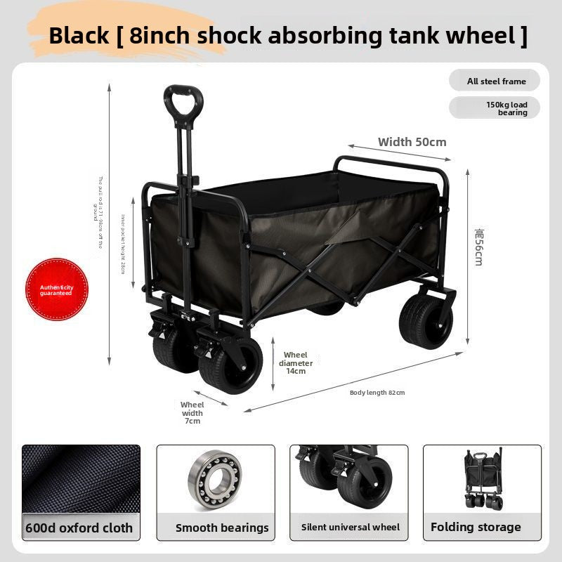 Folding Camping Cart Outdoor Utility Wagon with Table