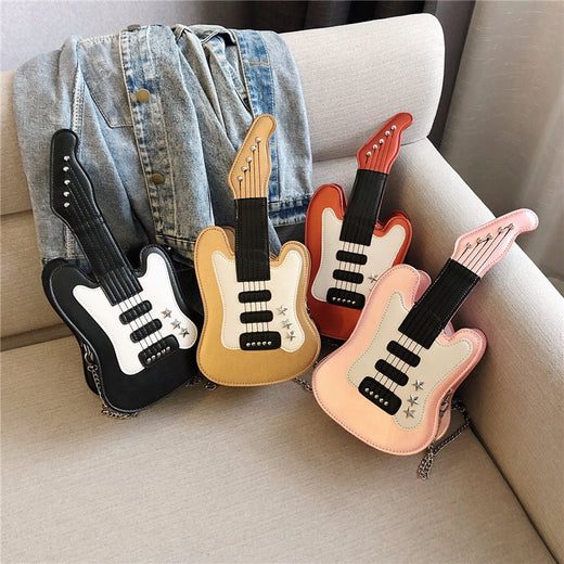Cartoon guitar shoulder bag