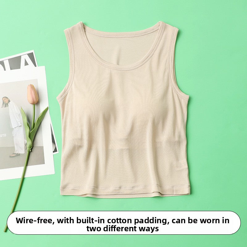 Mulberry silk camisole with built-in removable bra pads, photo 3