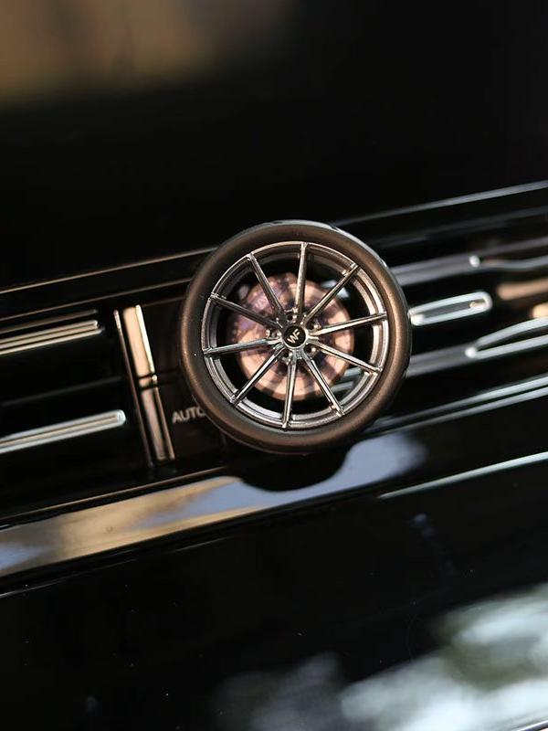 Aluminum Wheel Hub Model Car Air Vent Freshener Ornament Citrus Scent