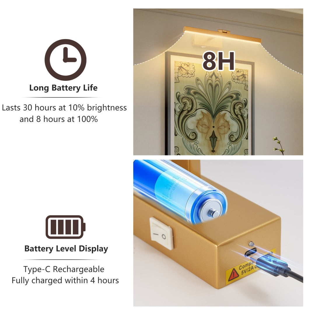 16 Inch Gold LED Bathroom Vanity Light Dimmable