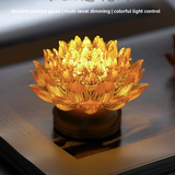 Glass Golden Lotus lamp charging led Everbright lamp