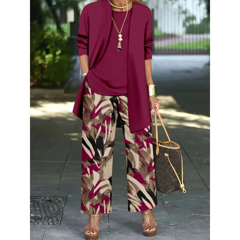 3D Printed 3-Piece Set Top Vest Pants Fashion Sports Outfit