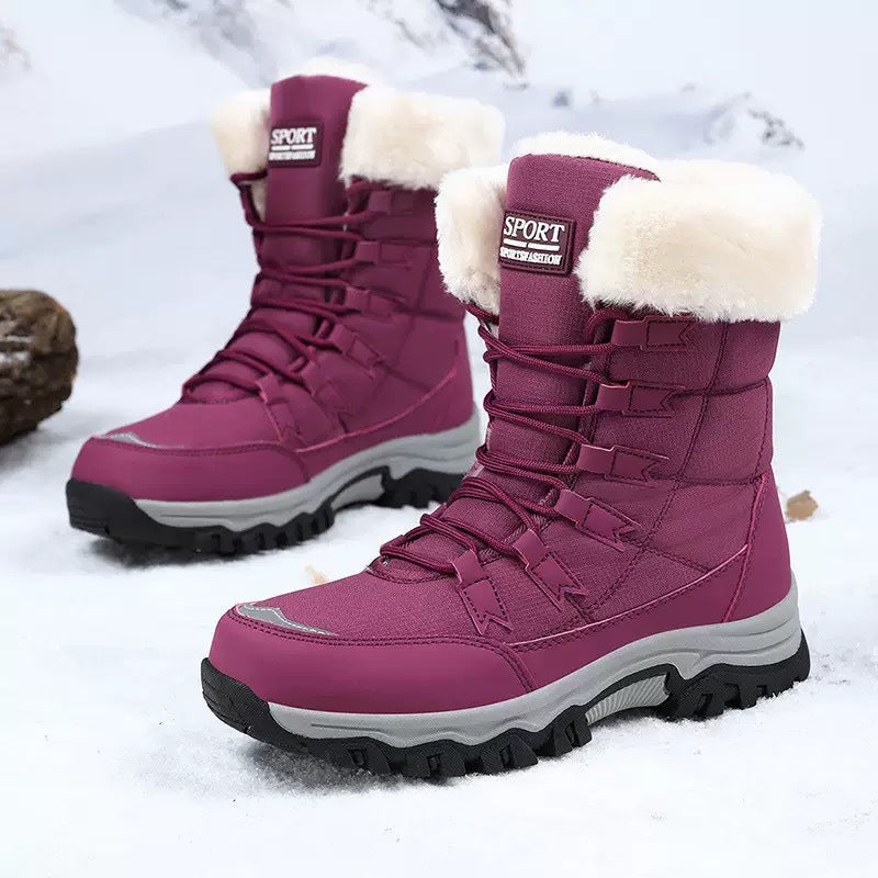 Women Fleece Lined Winter Snow Boots High Top Warm Cotton Shoes