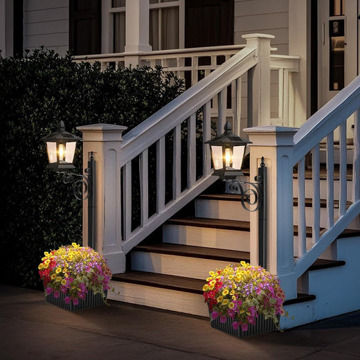 Solar Powered Outdoor Flower Pot Floor Lamp