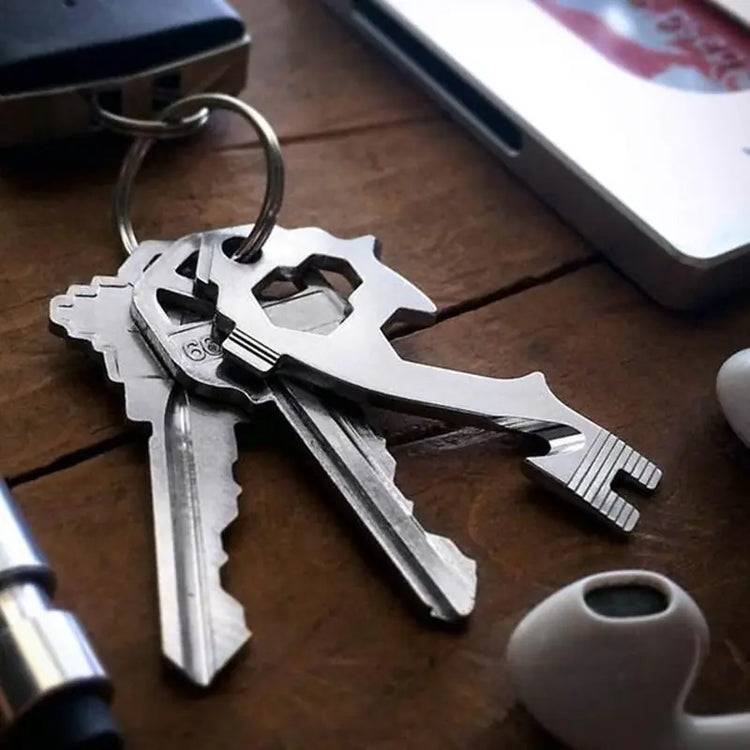 EDC keychain multi-tool in use