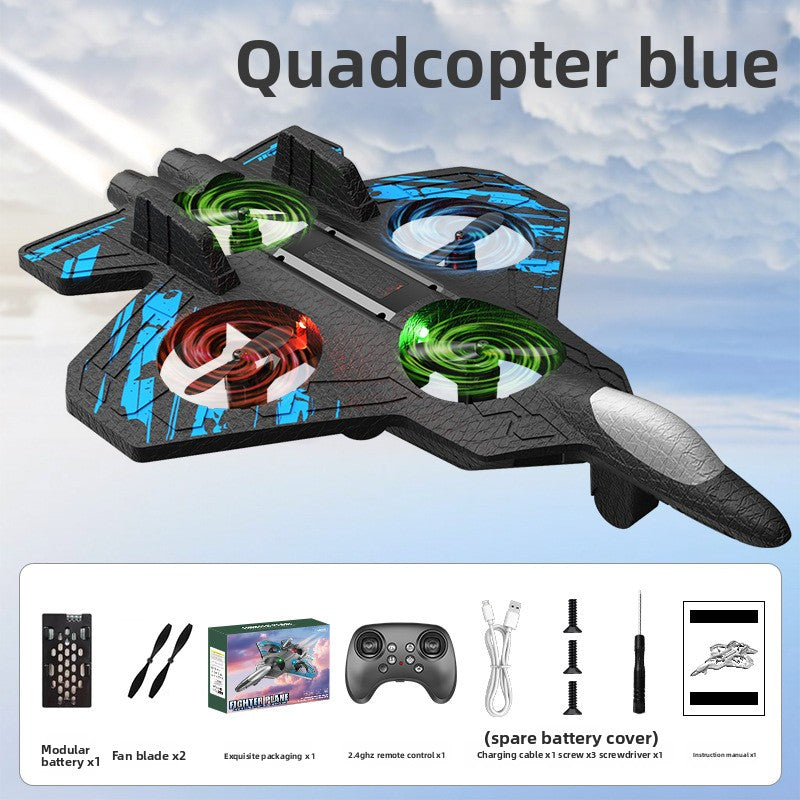 Remote control foam airplane, blue, 1 battery