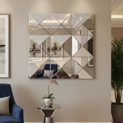 3D Beveled Glass Wall Mirror Decor
