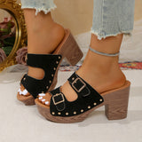 Womens Pointed Toe Thick Heel Lace Up Ankle Boots