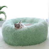 1Pc round Plush Dog Bed & Cat Nest,Non-Slip Base, Warm Soft Faux Fur Pet Bed,Perfect Christmas Gift, Cozy Home Decor