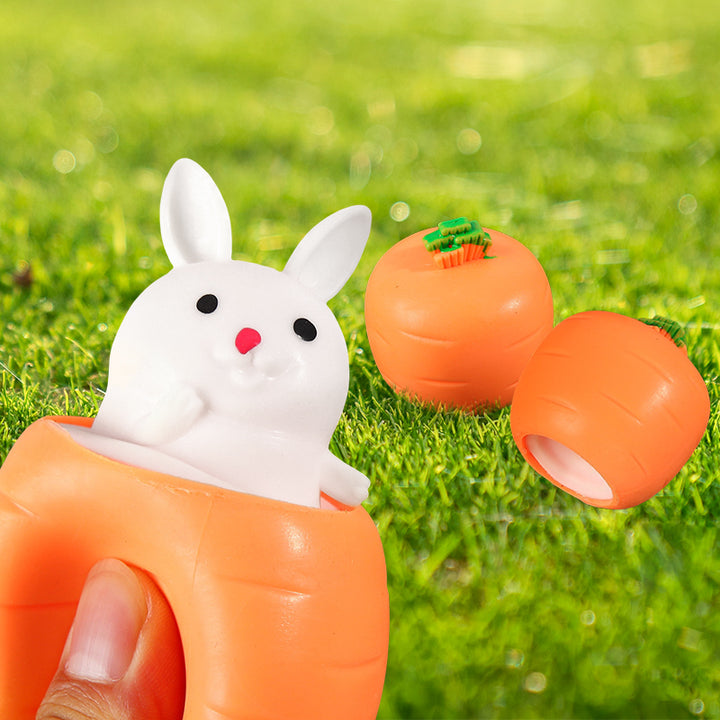 Cute Carrot Rabbit Fidget Toy, full view