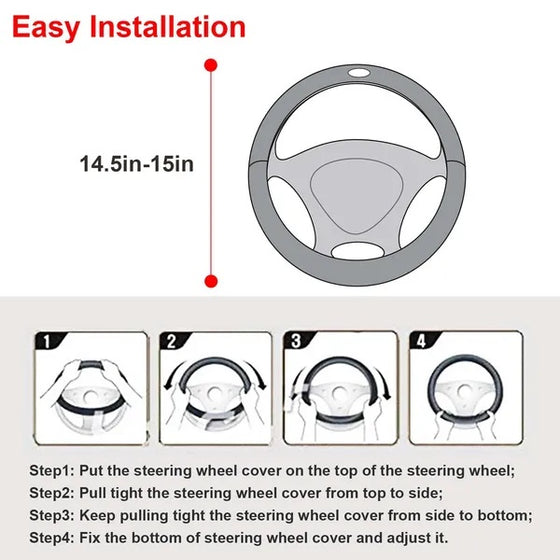 Installation steps for the steering wheel cover