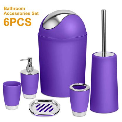 6 Piece Bathroom Accessories Set Complete