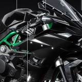 Kawasaki H2R Alloy Motorcycle Model with Dynamic Effects