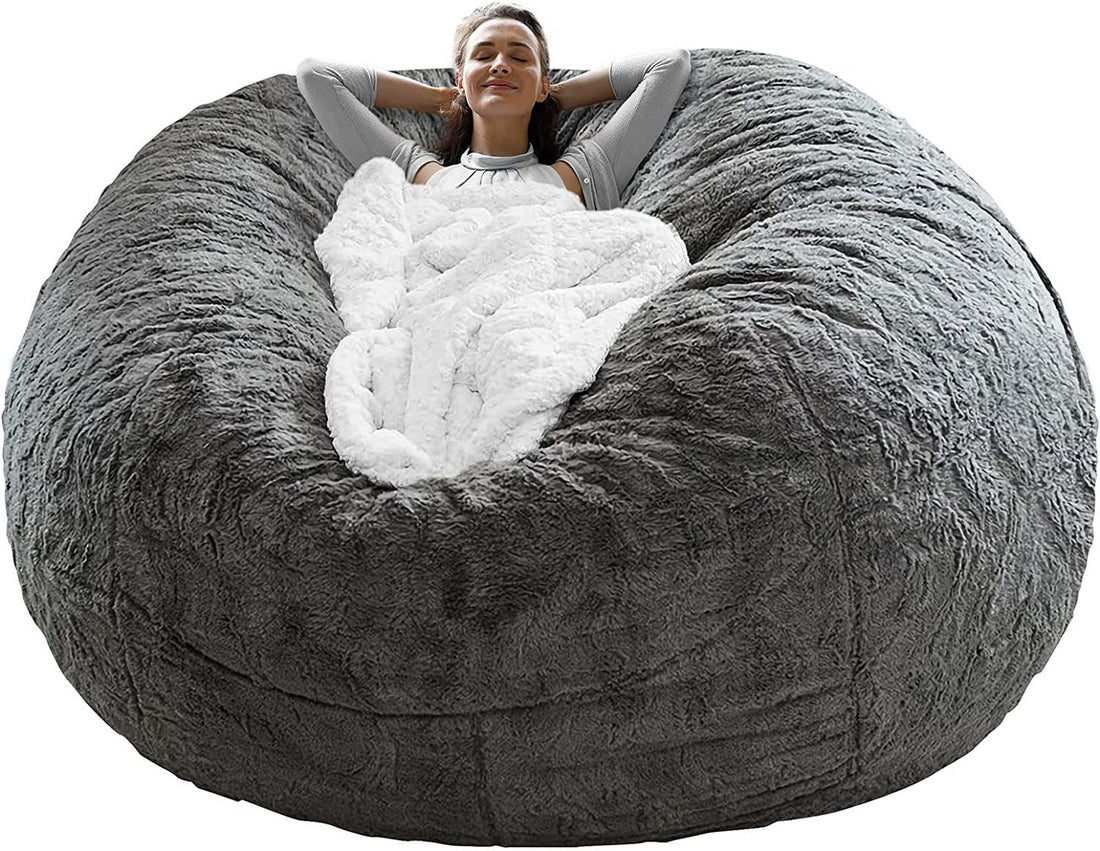 5ft Dark Grey Bean Bag Chair Cover1