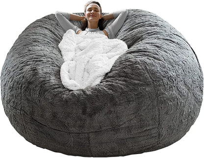 5ft Dark Grey Bean Bag Chair Cover1