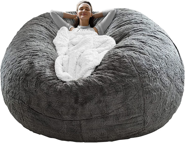 5ft Dark Grey Bean Bag Chair Cover1