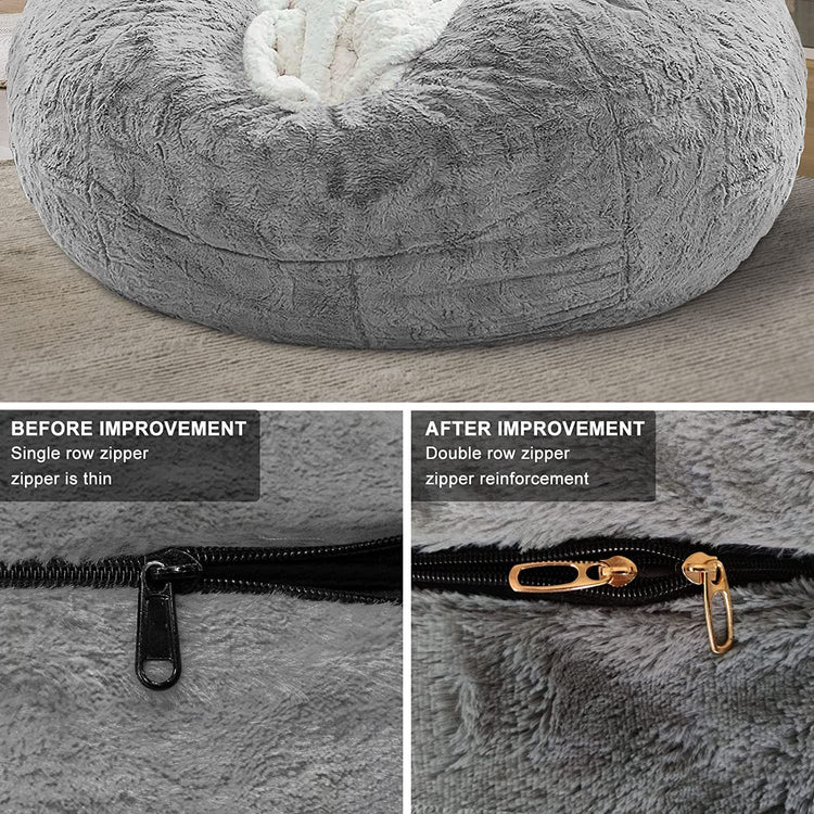 5ft Dark Grey Bean Bag Chair Cover3