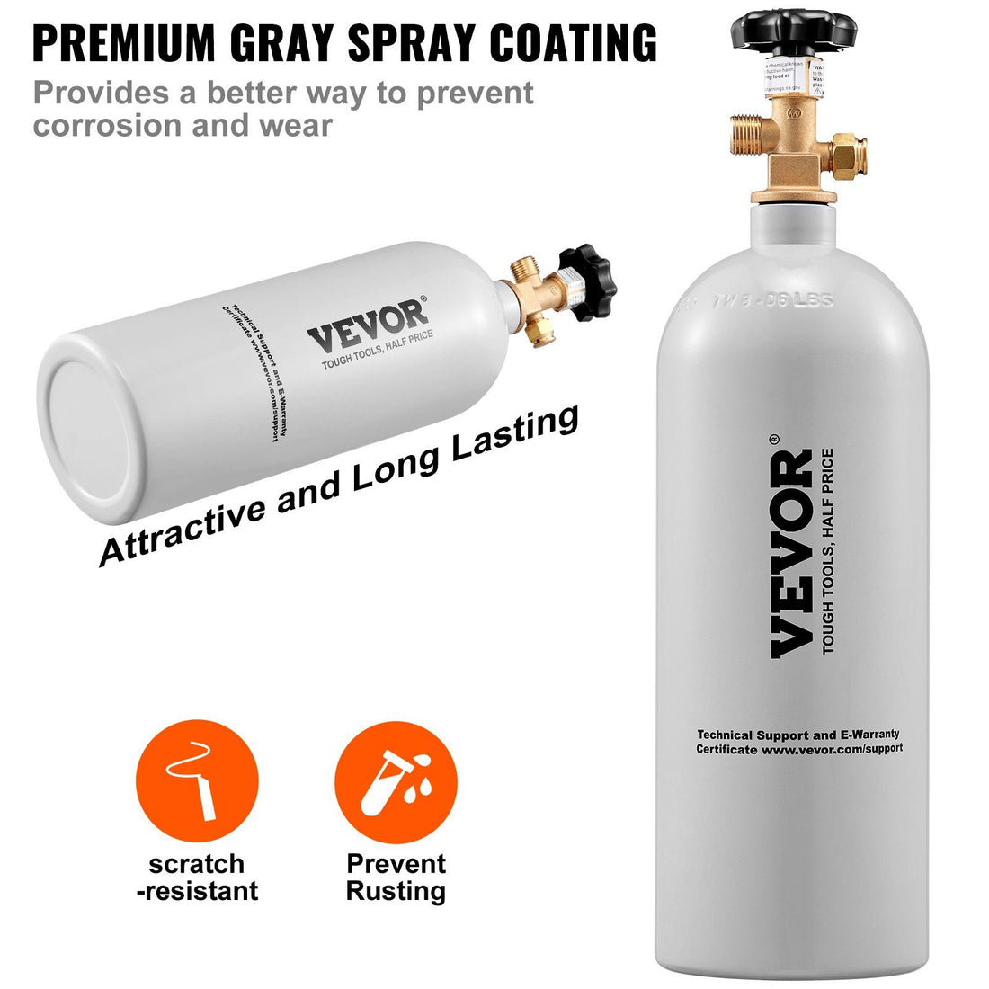 5lb Aluminum CO2 Gas Tank detail view 3