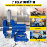 Arbasa 6-Inch Heavy Duty Bench Vise detail close-up