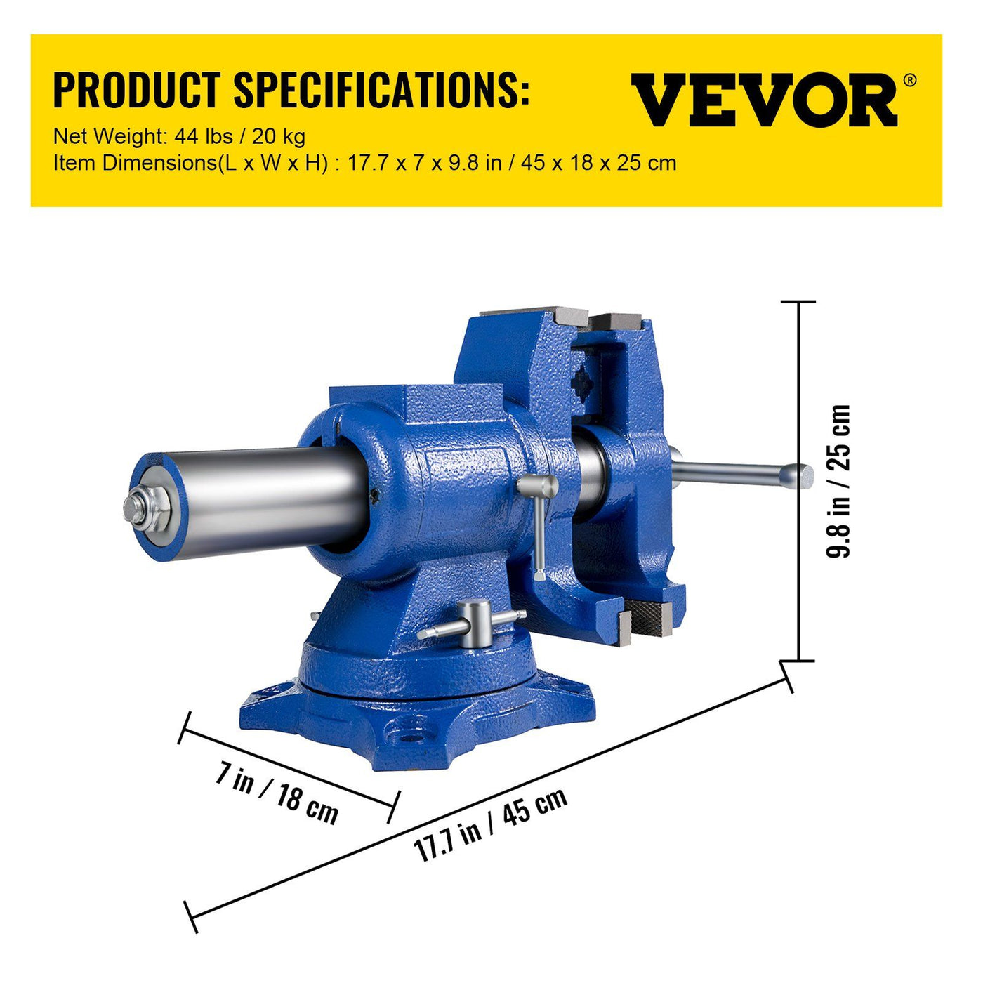 Arbasa 6-Inch Heavy Duty Bench Vise alternate angle