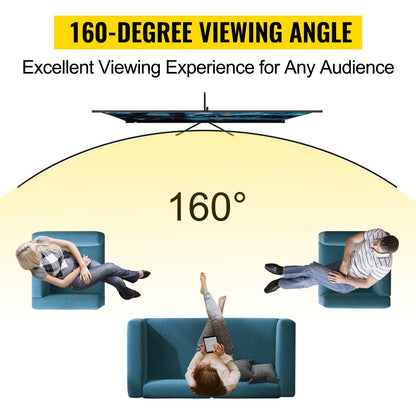 60-inch tripod projector screen side angle