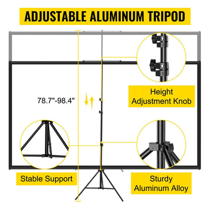 60-inch tripod projector screen in-use scene