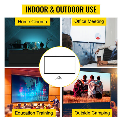 60-inch tripod projector screen feature shot
