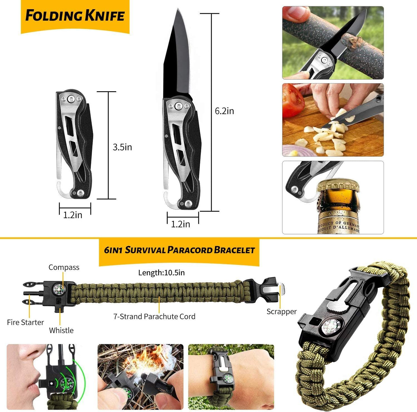 60-in-1 Emergency Survival Gear Kit close-up