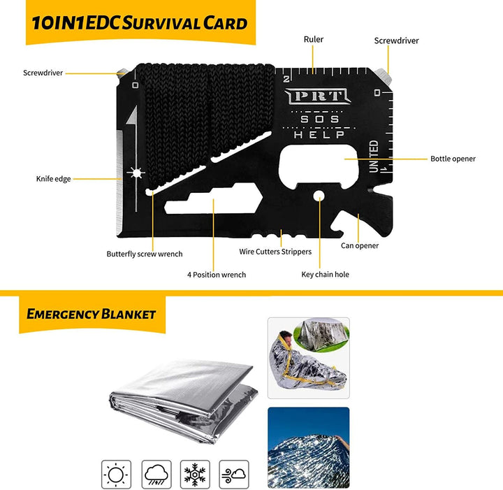 60-in-1 Emergency Survival Gear Kit packaging
