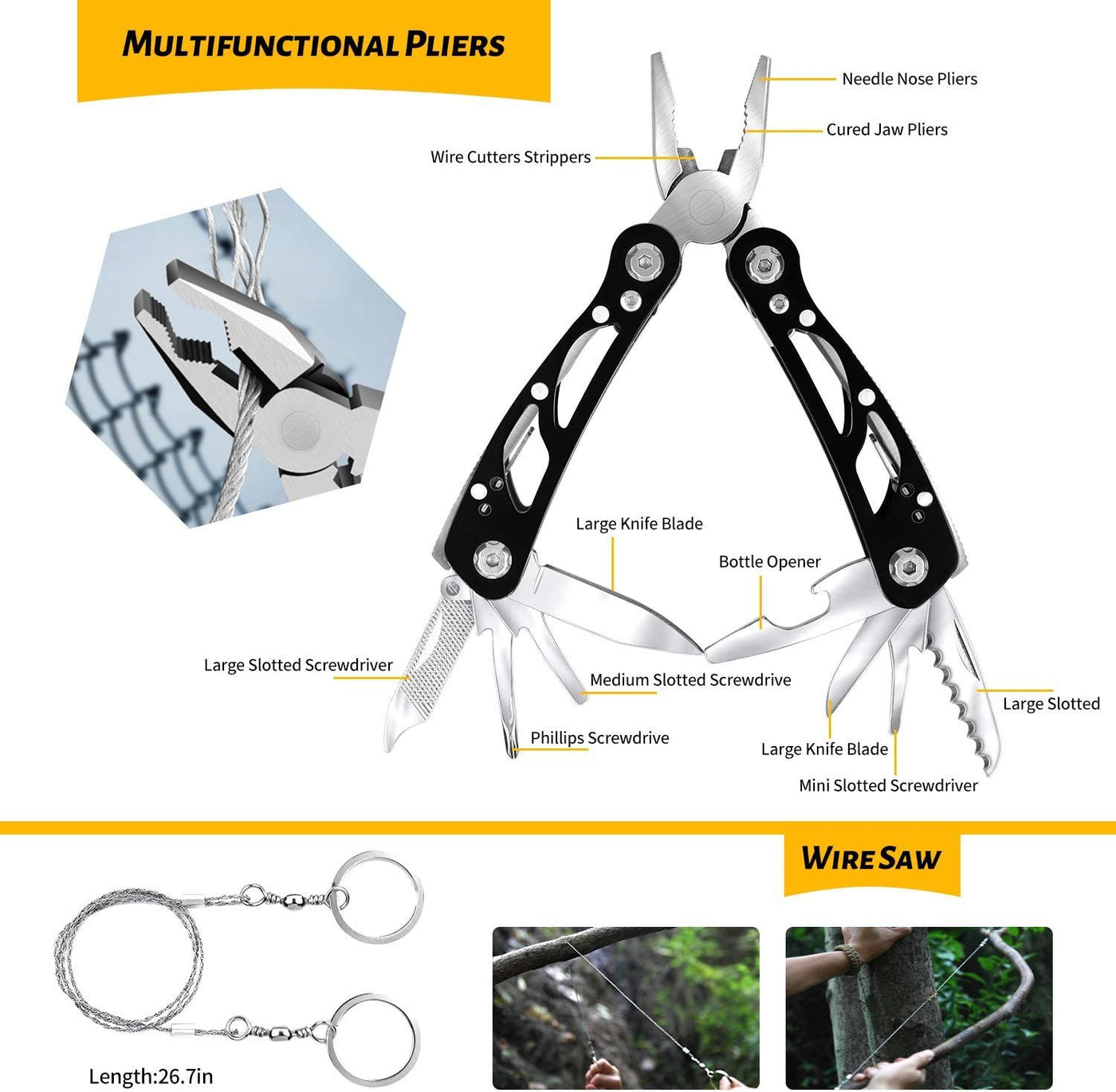 60-in-1 Emergency Survival Gear Kit included accessories