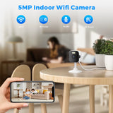 5MP Mini Wifi IP Camera Indoor Human Detection 5X Zoom Surveillance Baby Monitor CCTV PTZ with O-Kam Pro App Support SD Card
