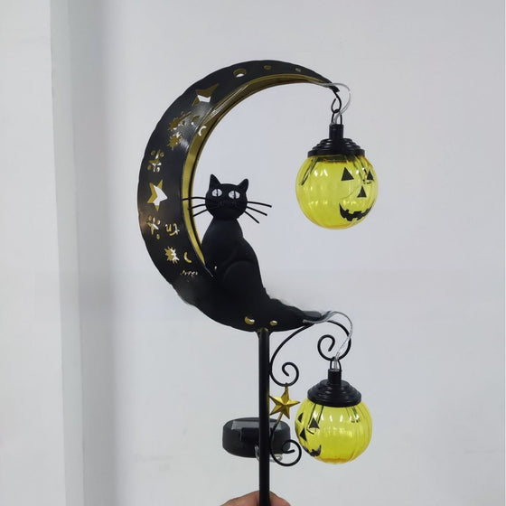 Halloween Black Cat Pumpkin Ground Lamp Decor product image 6