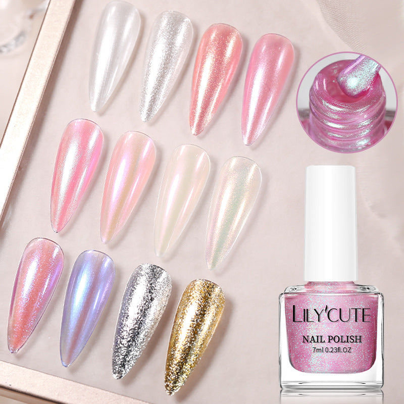 Quick-Dry Metallic High-Color Nail Polish Set 7ml Low Odor Nail Art Lacquer