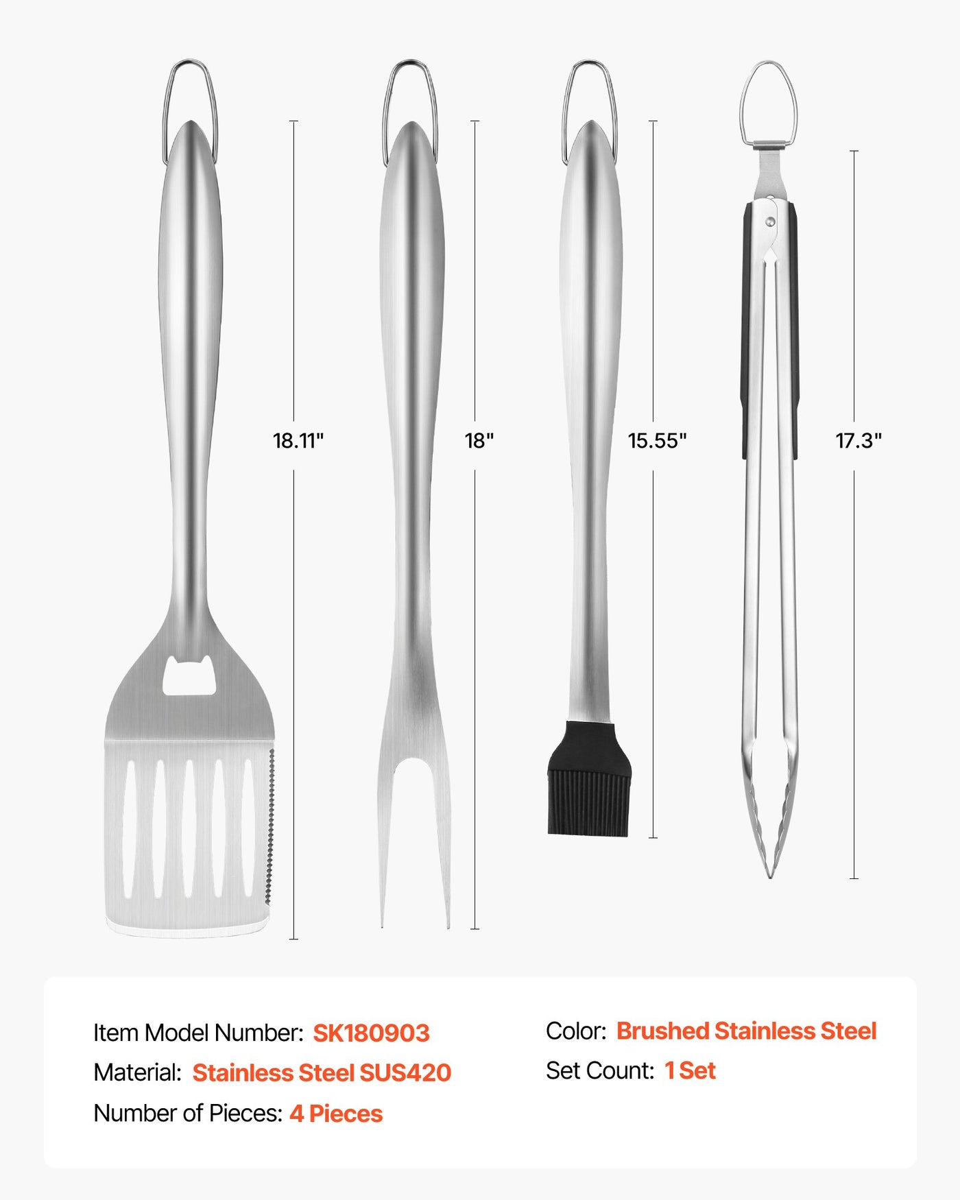 BBQ tool set in gift-ready packaging