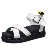 New Design Womens Flat Roman Sandals Thick Hollow Out Sandals