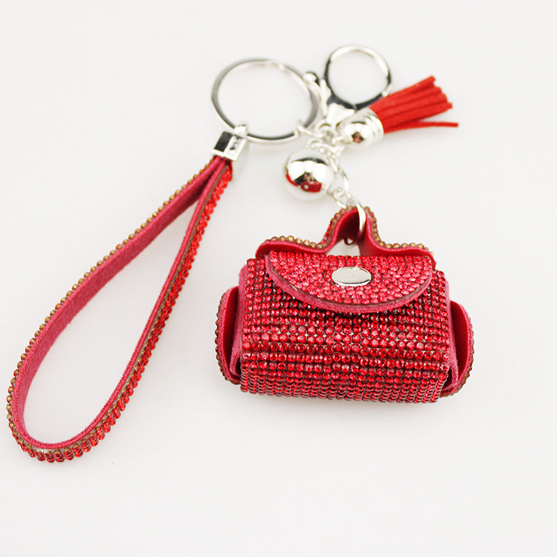 Rhinestone Mini Purse Keychain Coin Pill Earphone Holder Bag